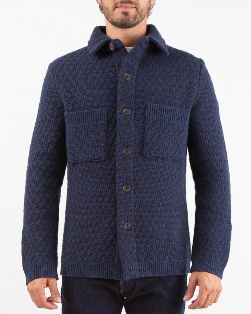 VESTE CHEMISE SUNHOUSE EN MOHAIR  BLEU