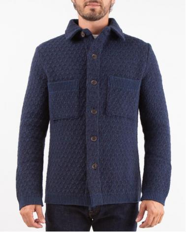 VESTE CHEMISE SUNHOUSE EN MOHAIR  BLEU