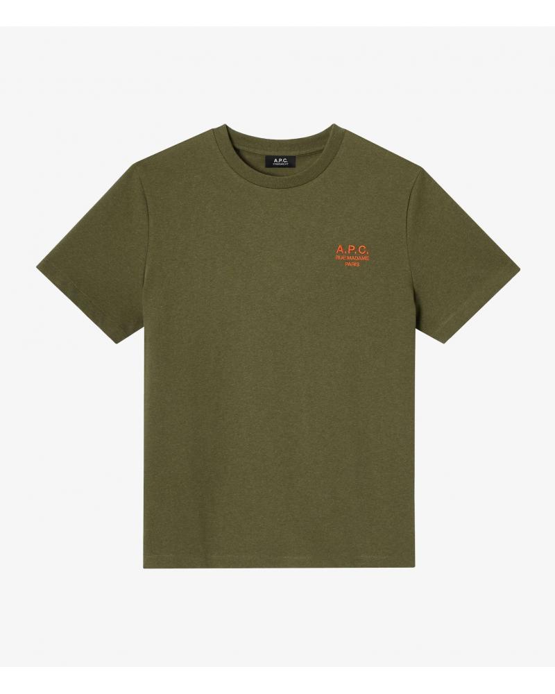 TEE SHIRT STANDARD RUE MADAME  CHINE KAKI/ROUGE
