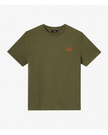 TEE SHIRT STANDARD RUE MADAME  CHINE KAKI/ROUGE