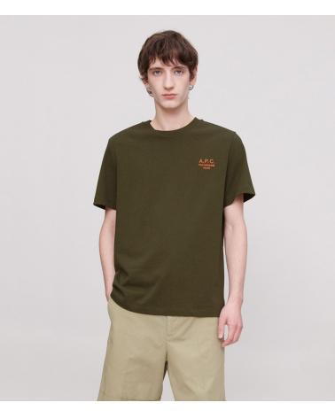 TEE SHIRT STANDARD RUE MADAME  CHINE KAKI/ROUGE