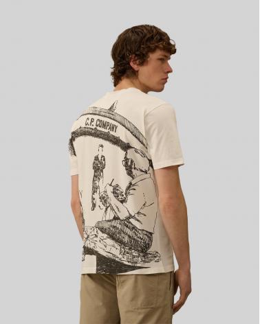TEE SHIRT CP COMPANY ARTWORK  317A  103 BLANC 