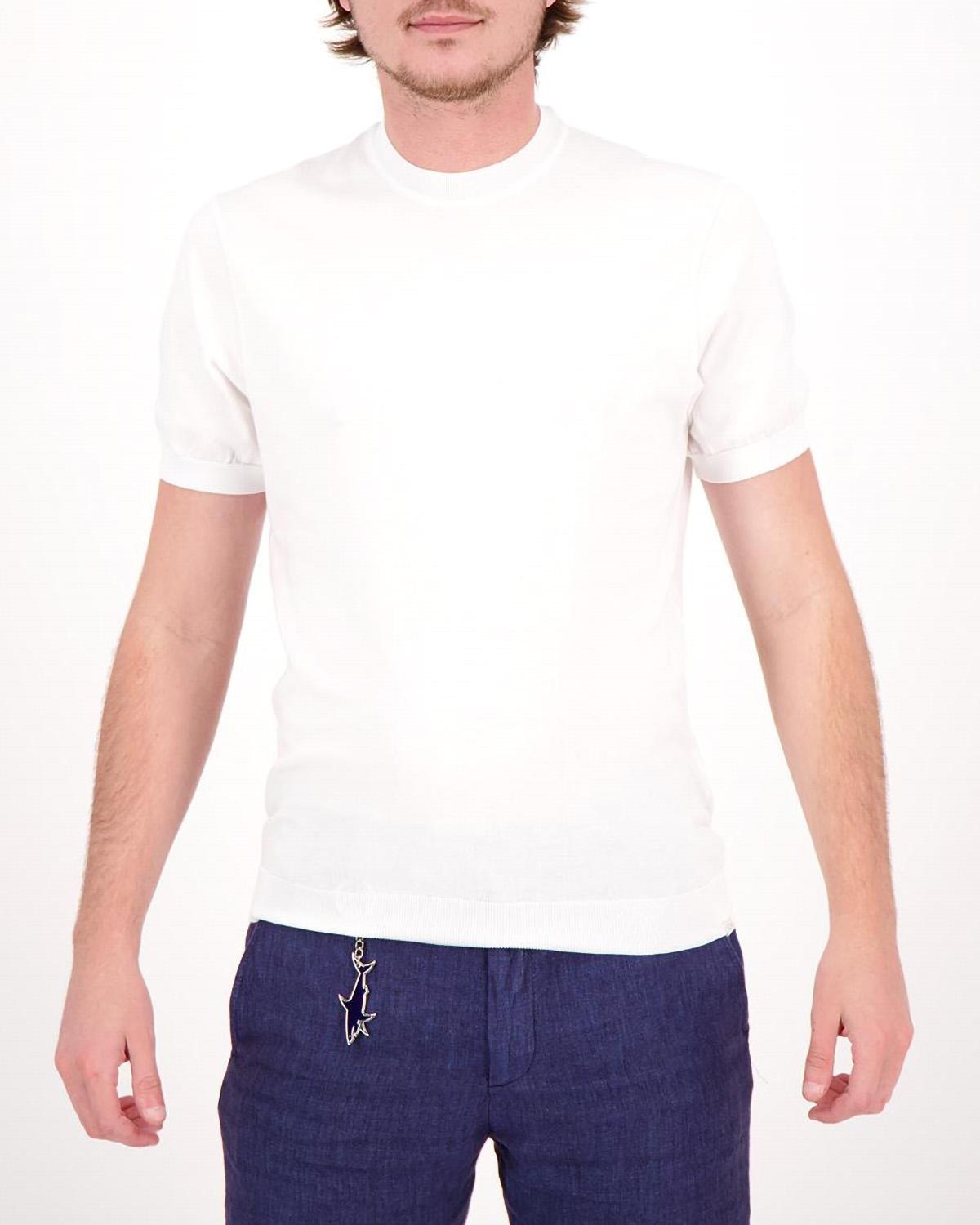 MAILLE COL ROND PAUL & SHARK BLANC