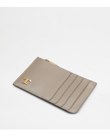 PORTE-CARTES TOD'S CUIR GRIS