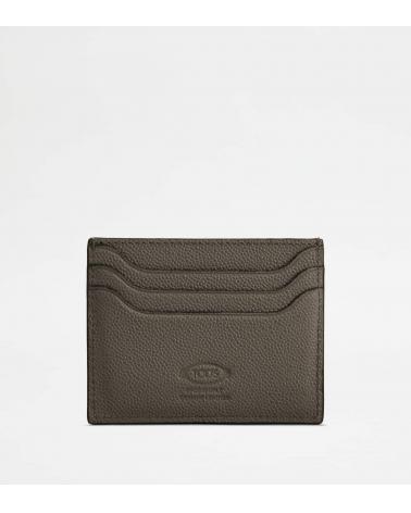 PORTE-CARTES DE CREDIT TOD'S CUIR GRIS