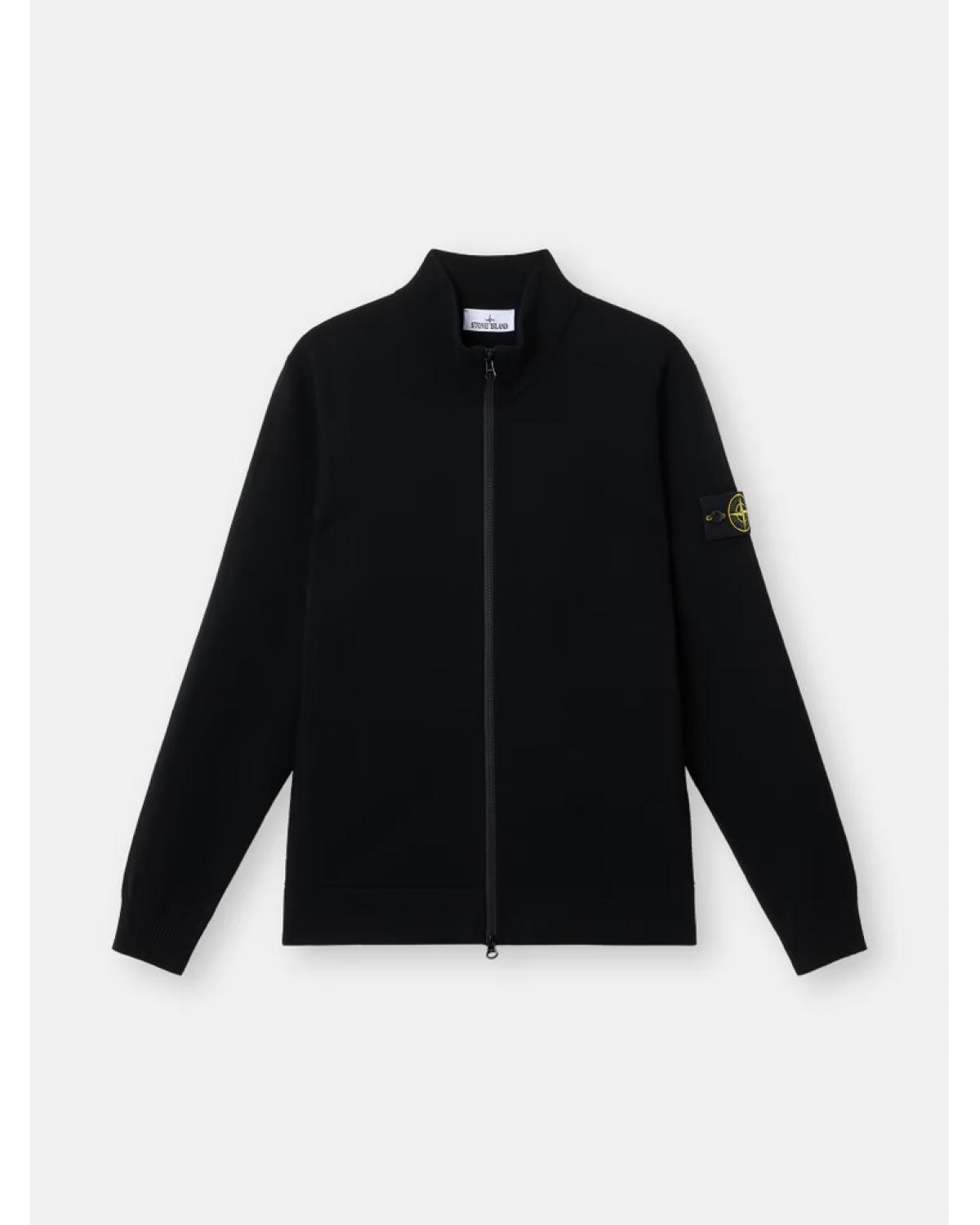 CARDIGAN STONE ISLAND ZIPPÉ 5100062 0029 NOIR