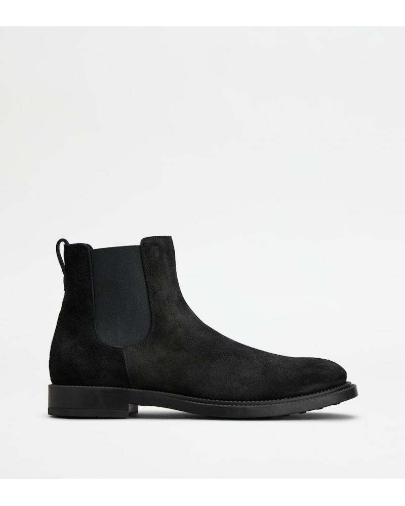BOOTS TOD'S CUIR VELOURS NOIR 
