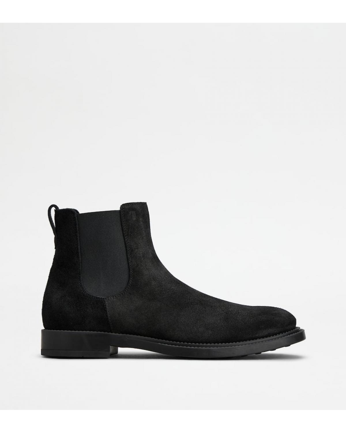 BOOTS TOD'S CUIR VELOURS NOIR 