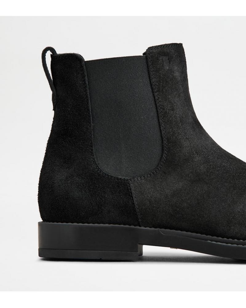 BOOTS TOD'S CUIR VELOURS NOIR 
