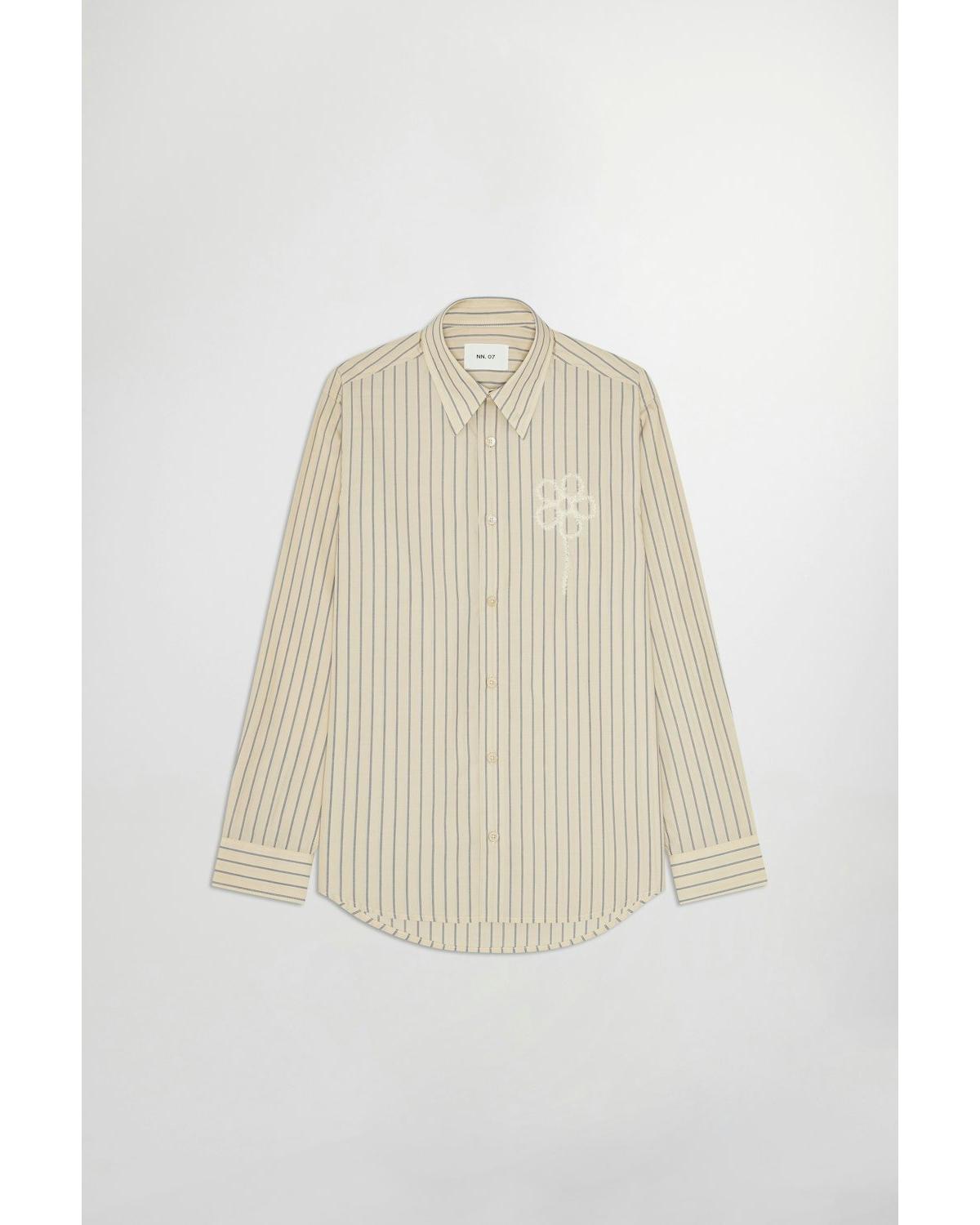 CHEMISE NN.07 QUINSY Rayures blanc:vert