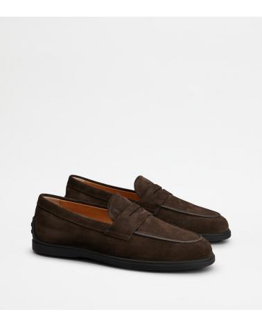 MOCASSIN TOD'S CUIR VELOURS MARRON