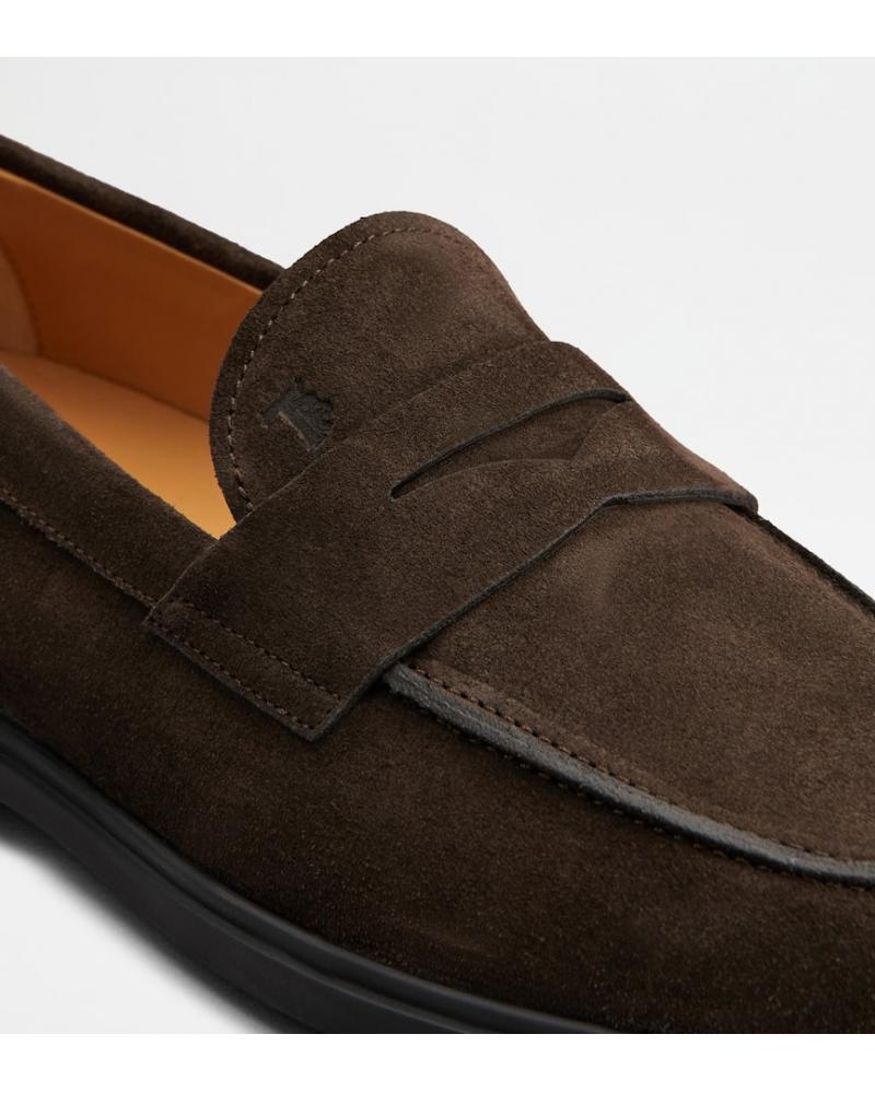 MOCASSIN TOD'S CUIR VELOURS MARRON
