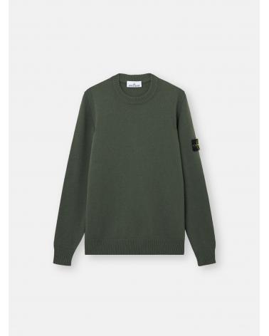 MAILLE COL ROND STONE ISLAND 5100072 0054 VERT MILITAIRE
