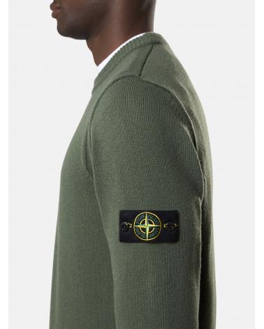 MAILLE COL ROND STONE ISLAND 5100072 0054 VERT MILITAIRE