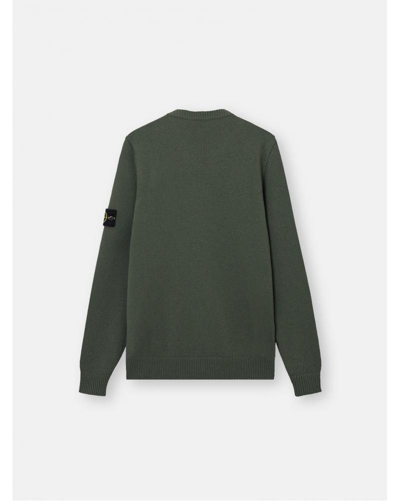 MAILLE COL ROND STONE ISLAND 5100072 0054 VERT MILITAIRE