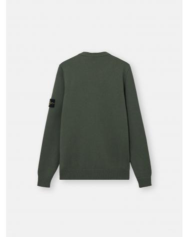 MAILLE COL ROND STONE ISLAND 5100072 0054 VERT MILITAIRE