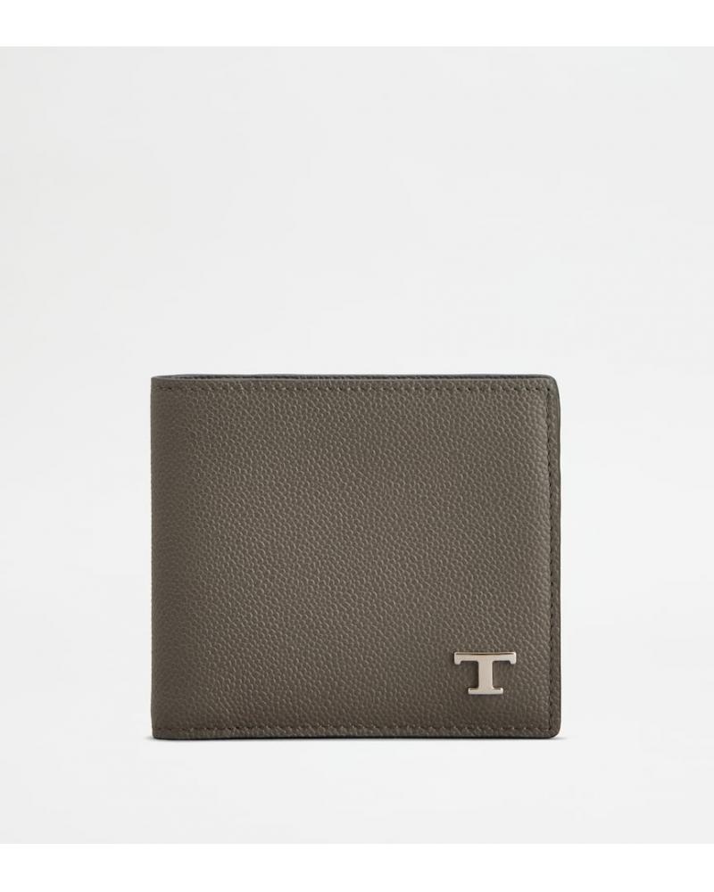 PORTEFEUILLE TOD'S CUIR GRIS