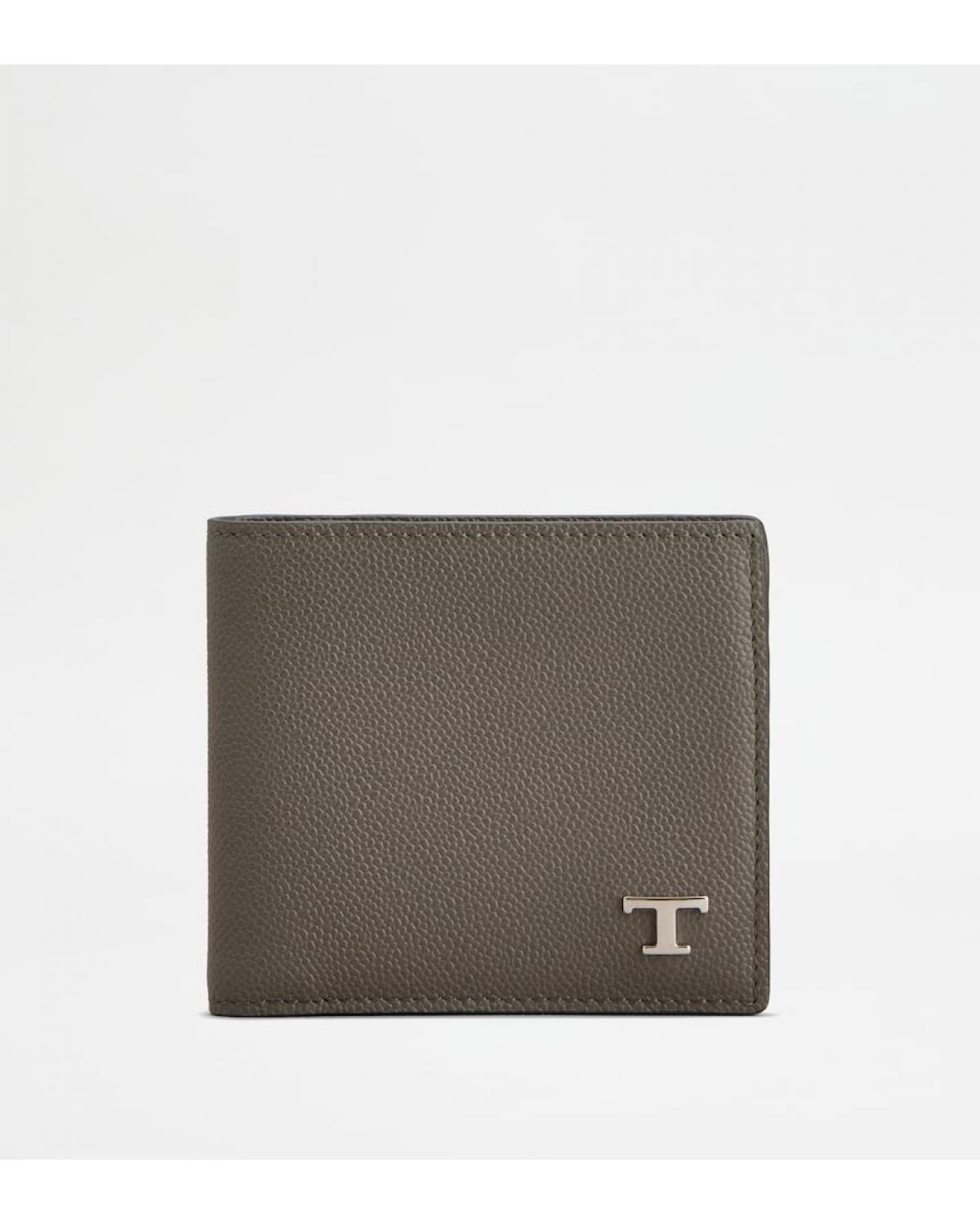 PORTEFEUILLE TOD'S CUIR GRIS