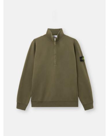 SWEAT STONE ISLAND  POLO ZIPPE 6100068 0054 VERT MILITAIRE