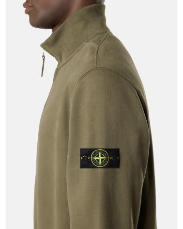 SWEAT STONE ISLAND  POLO ZIPPE 6100068 0054 VERT MILITAIRE