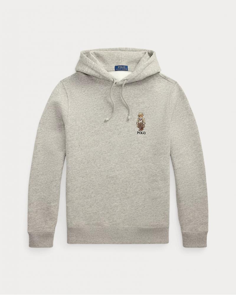 SWEAT RALPH LAUREN CAPUCHE POLO BEAR Gris chiné