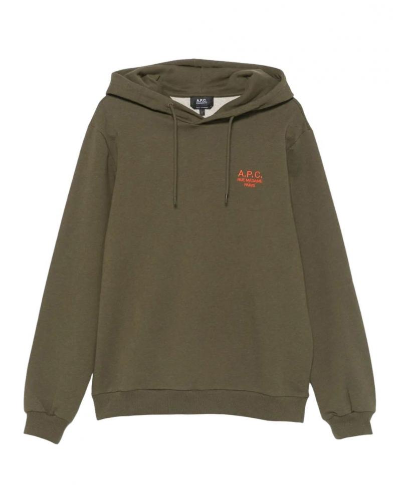 SWEAT  A.P.C.HOODIE KAKI/ORANGE