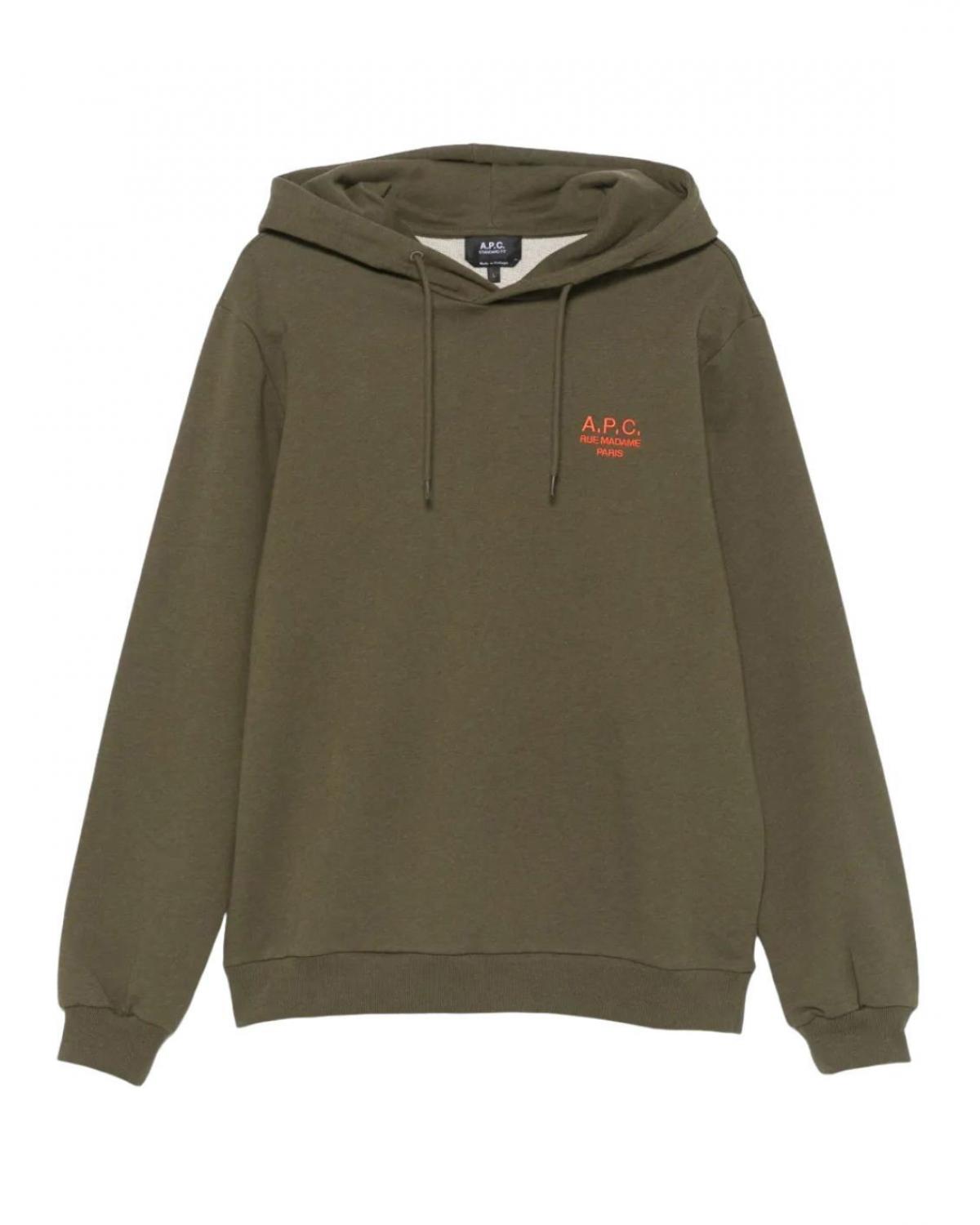 SWEAT  A.P.C.HOODIE KAKI/ORANGE