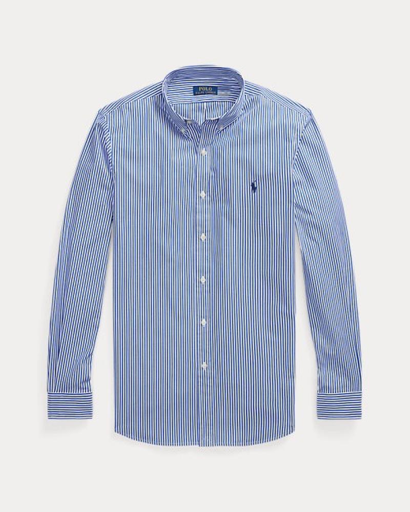 CHEMISE RALPH LAUREN RAYÈE BLEU BLANC 