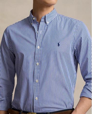 CHEMISE RALPH LAUREN RAYÈE BLEU BLANC 