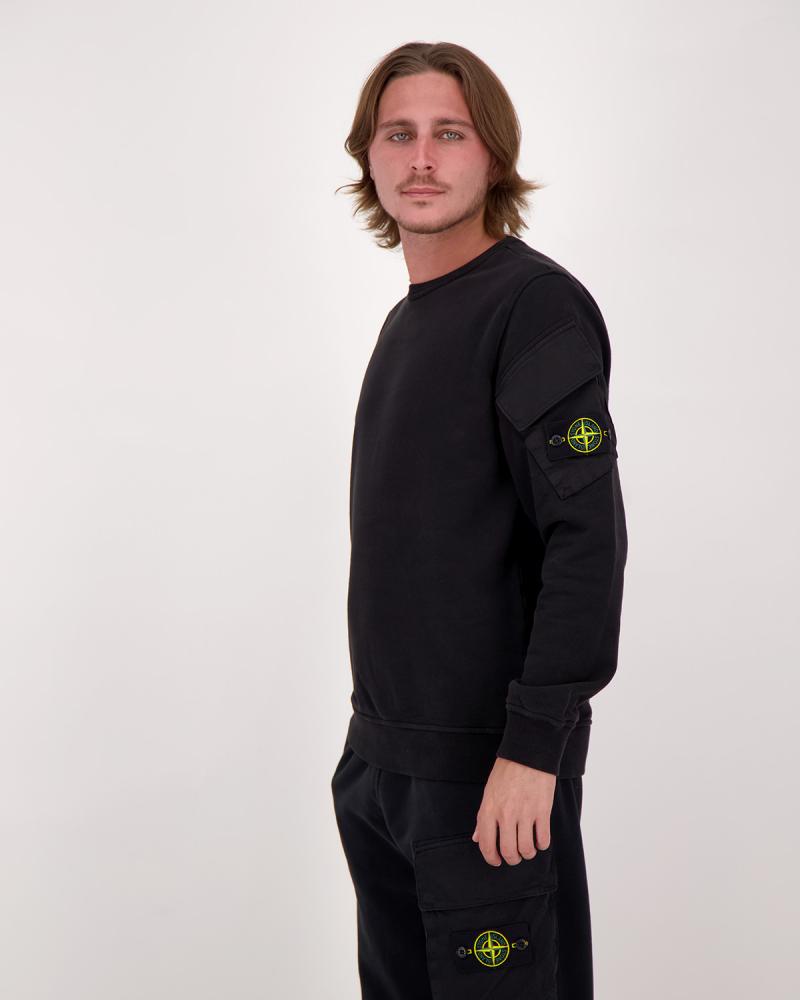 SWEAT STONE ISLAND  POCHE 6100008 0029 NOIR