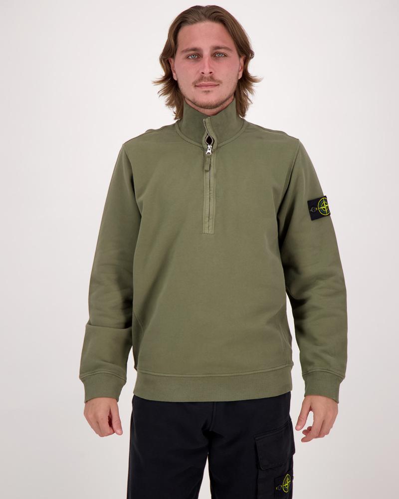 SWEAT STONE ISLAND  POLO ZIPPE 6100068 0054 VERT MILITAIRE
