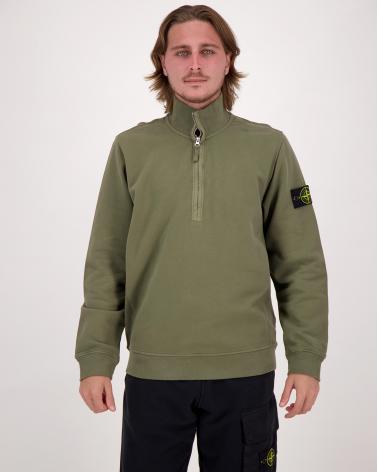 SWEAT STONE ISLAND  POLO ZIPPE 6100068 0054 VERT MILITAIRE