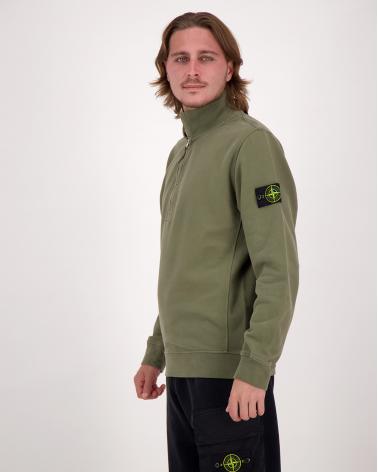 SWEAT STONE ISLAND  POLO ZIPPE 6100068 0054 VERT MILITAIRE