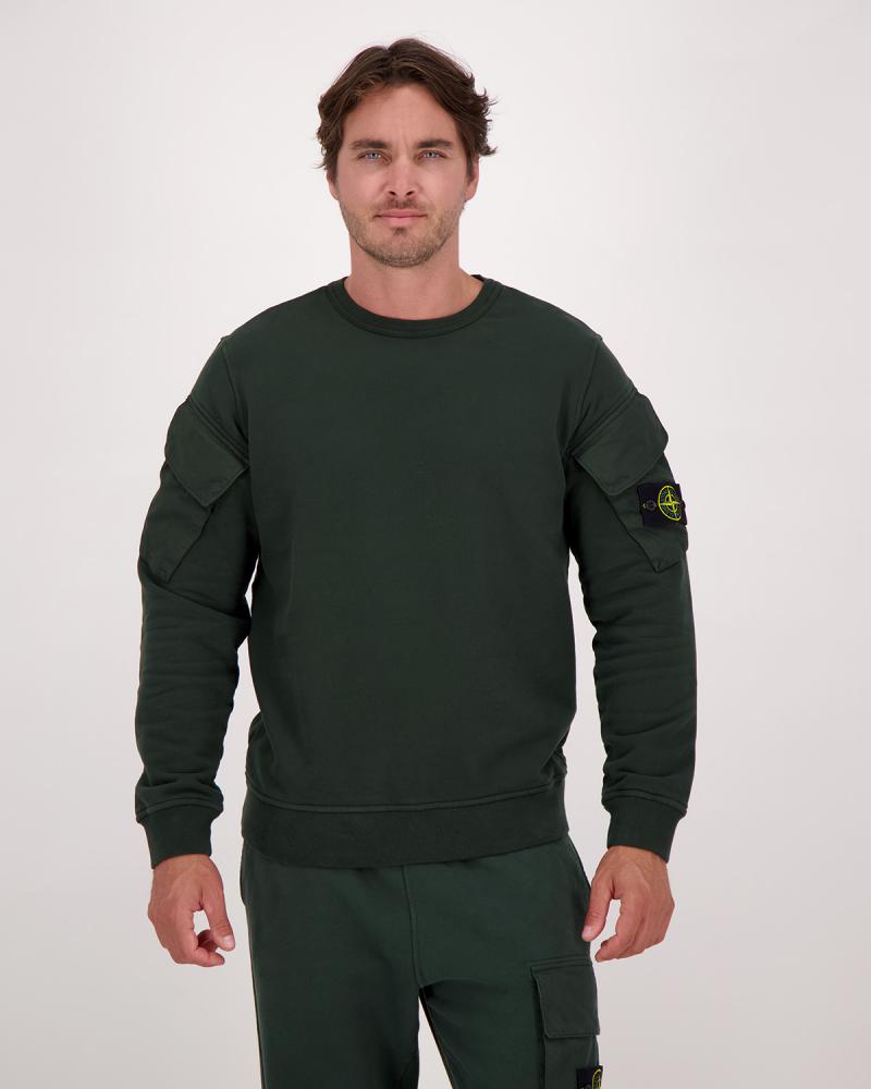 SWEAT STONE ISLAND  POCHE 6100008 005E  VERT