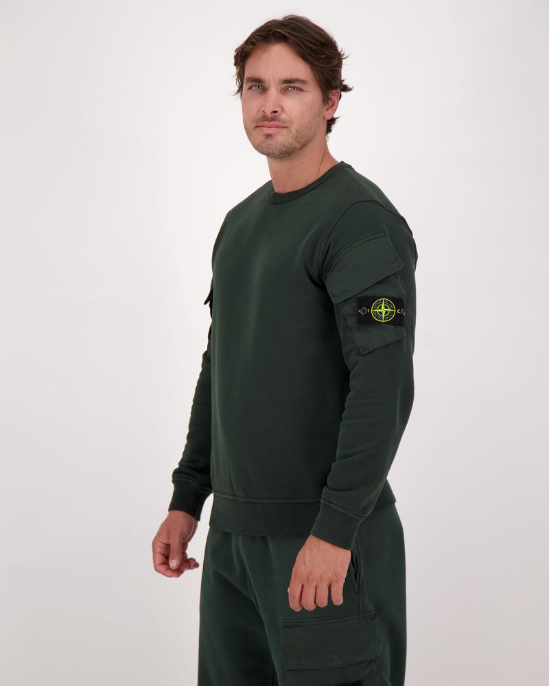 SWEAT STONE ISLAND  POCHE 6100008 005E  VERT