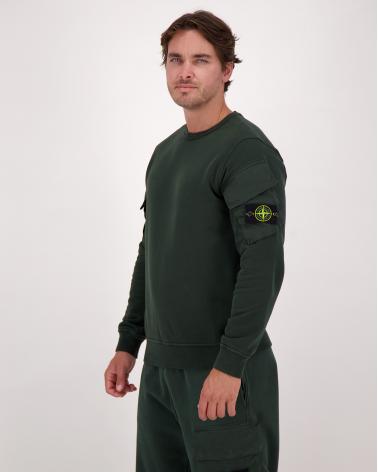 SWEAT STONE ISLAND  POCHE 6100008 005E  VERT