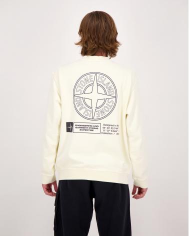 SWEAT SHIRT STONE ISLAND INDUSTRIAL FOUR PRINT6100018 0093 IVOIRE