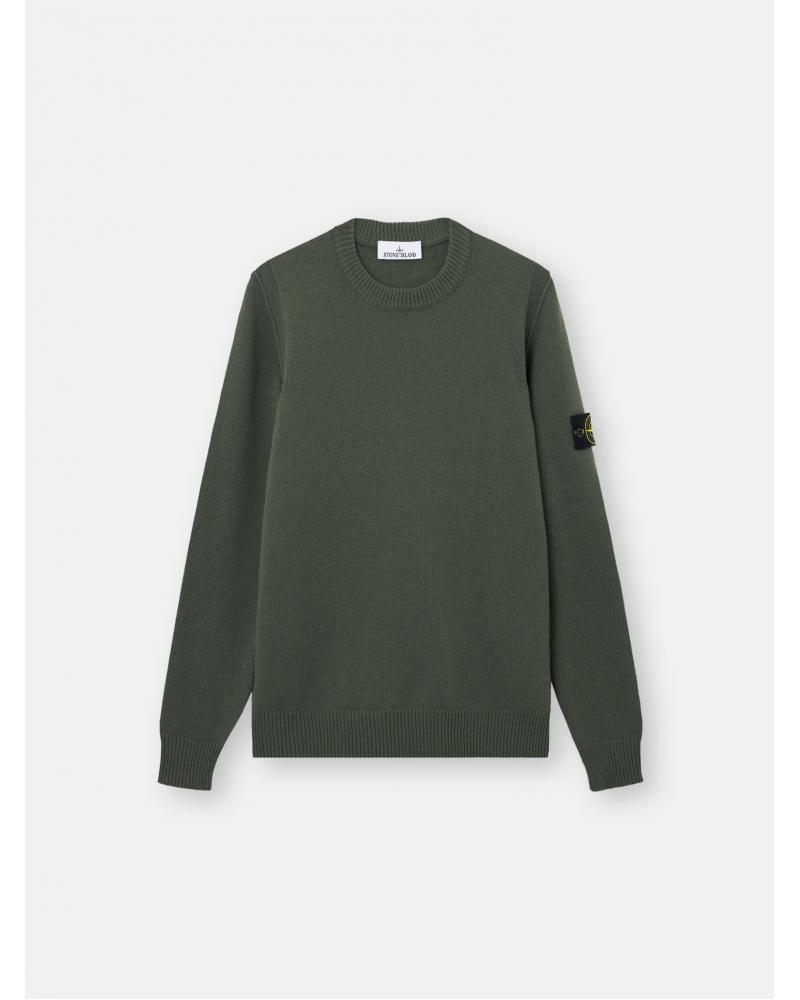 MAILLE COL ROND STONE ISLAND 5100072 0054 VERT MILITAIRE