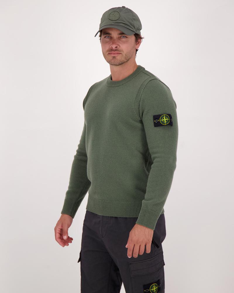 MAILLE COL ROND STONE ISLAND 5100072 0054 VERT MILITAIRE