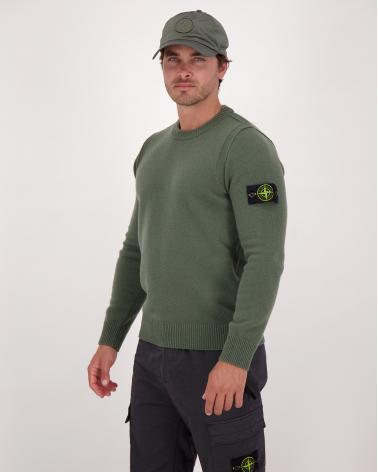 MAILLE COL ROND STONE ISLAND 5100072 0054 VERT MILITAIRE