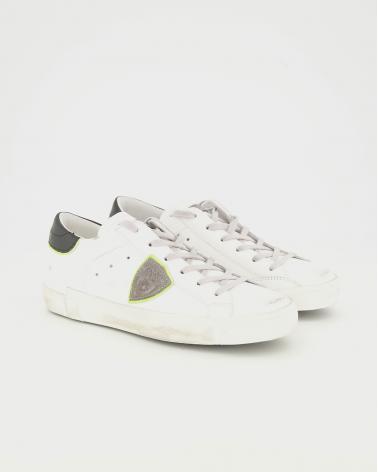 BASKET PHILIPPE MODEL PRSX VV09 VEAU BLANC NOIR