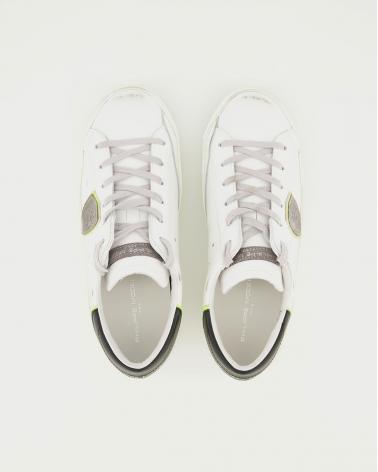 BASKET PHILIPPE MODEL PRSX VV09 VEAU BLANC NOIR
