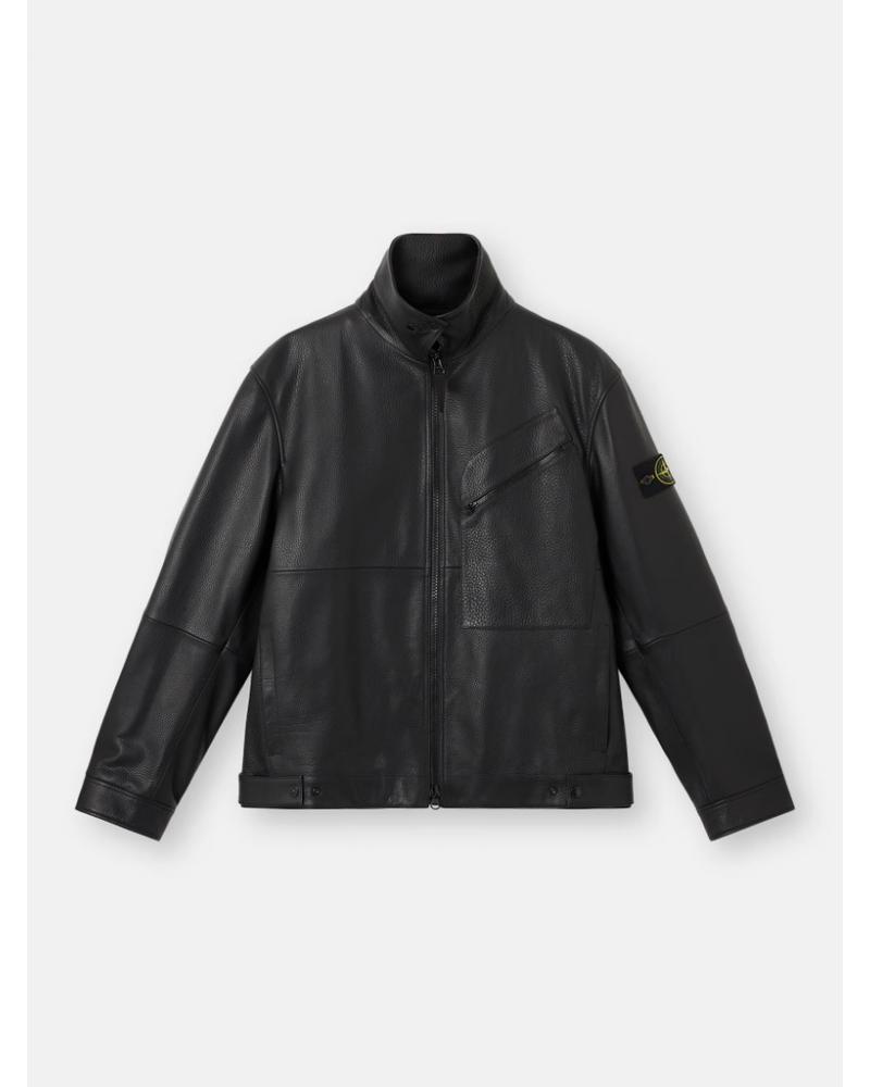 BLOUSON 0100002 0029 NOIR MATT GRAIN LEATHER  