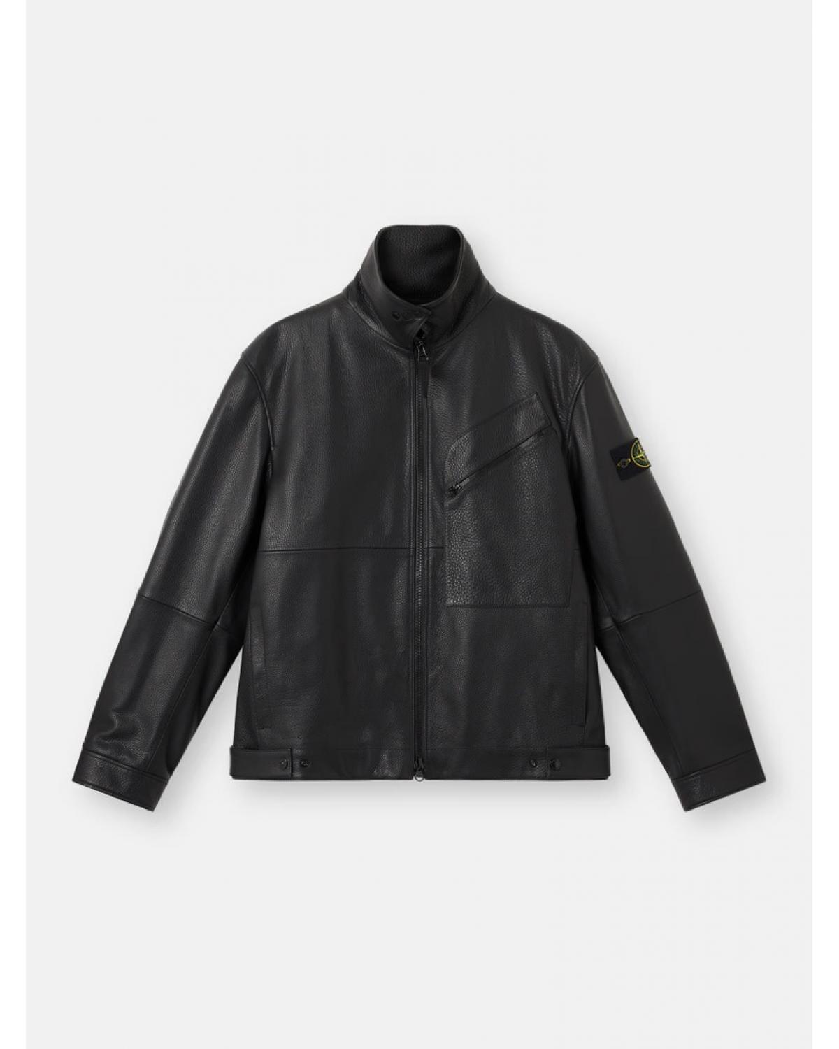 BLOUSON 0100002 0029 NOIR MATT GRAIN LEATHER  