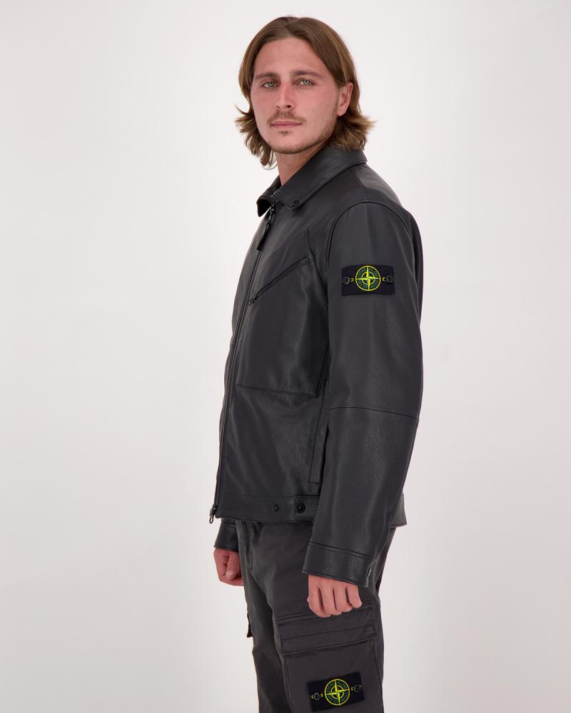 BLOUSON 0100002 0029 NOIR MATT GRAIN LEATHER  