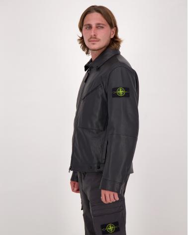 BLOUSON 0100002 0029 NOIR MATT GRAIN LEATHER  