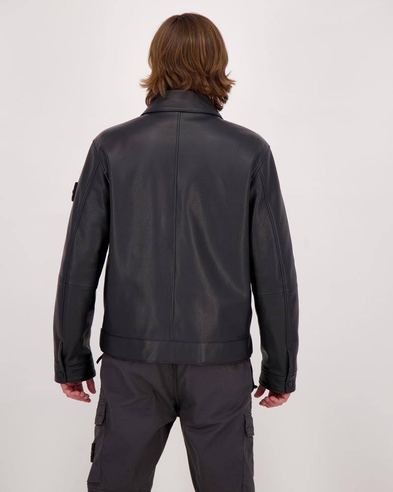 BLOUSON 0100002 0029 NOIR MATT GRAIN LEATHER  