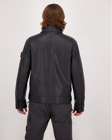 BLOUSON 0100002 0029 NOIR MATT GRAIN LEATHER  