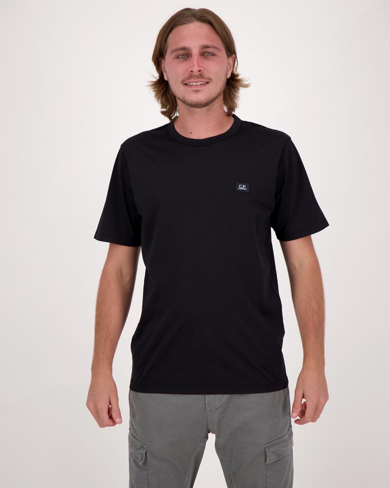 TEE SHIRT CP.COMPANY MERCERISE PATCH LOGO S132 999 NOIR