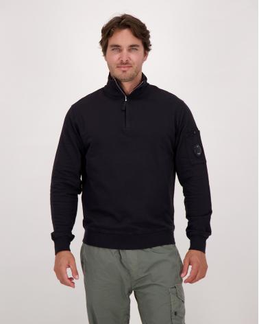SWEAT POLO COLLAR SS 102A  999 CP COMPANY NOIR